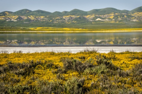 Reflections across Soda Lake