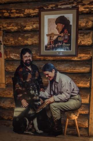 Poster of Susan Butcher and Don Monson with her lead dog, Granite